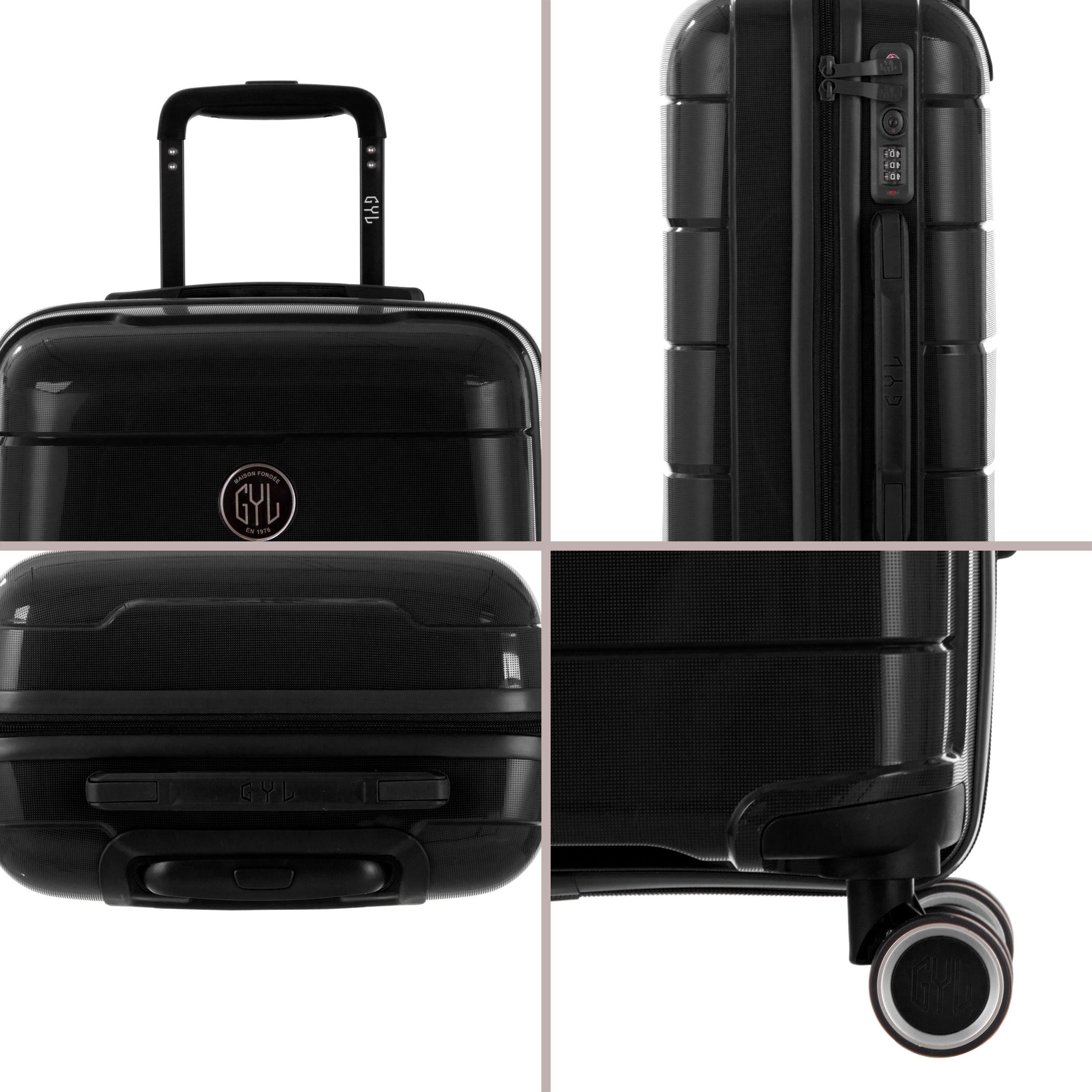 SET DE 3 VALISES RIGIDES CH3 (TAILLES S,M,L) Dark