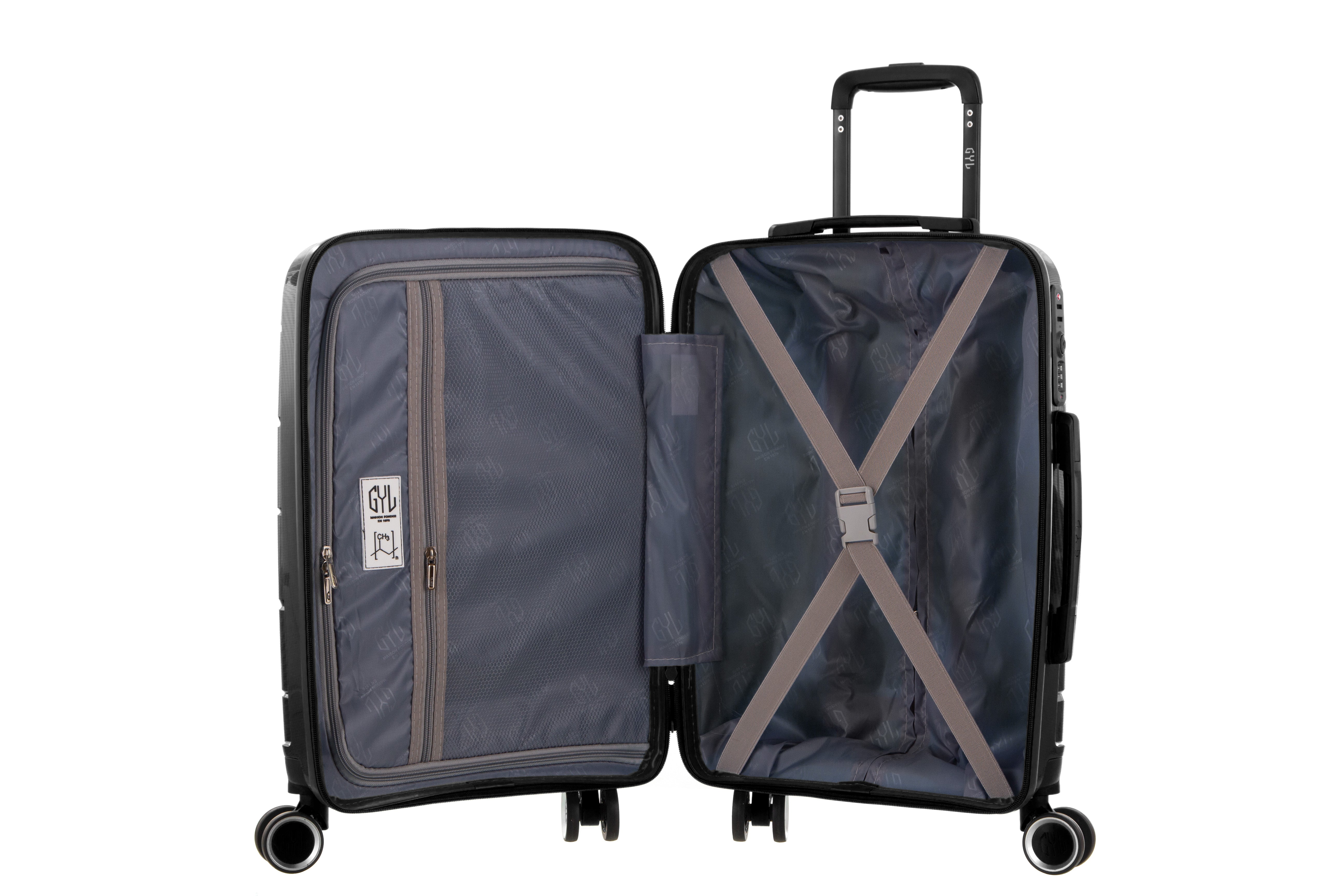 SET DE 3 VALISES RIGIDES CH3 (TAILLES S,M,L) Dark