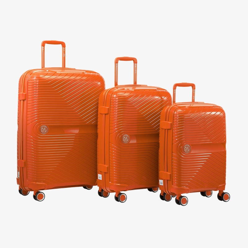 SET OF 3 HARD SUITCASES Orange PP5 (SIZES S, M, L)