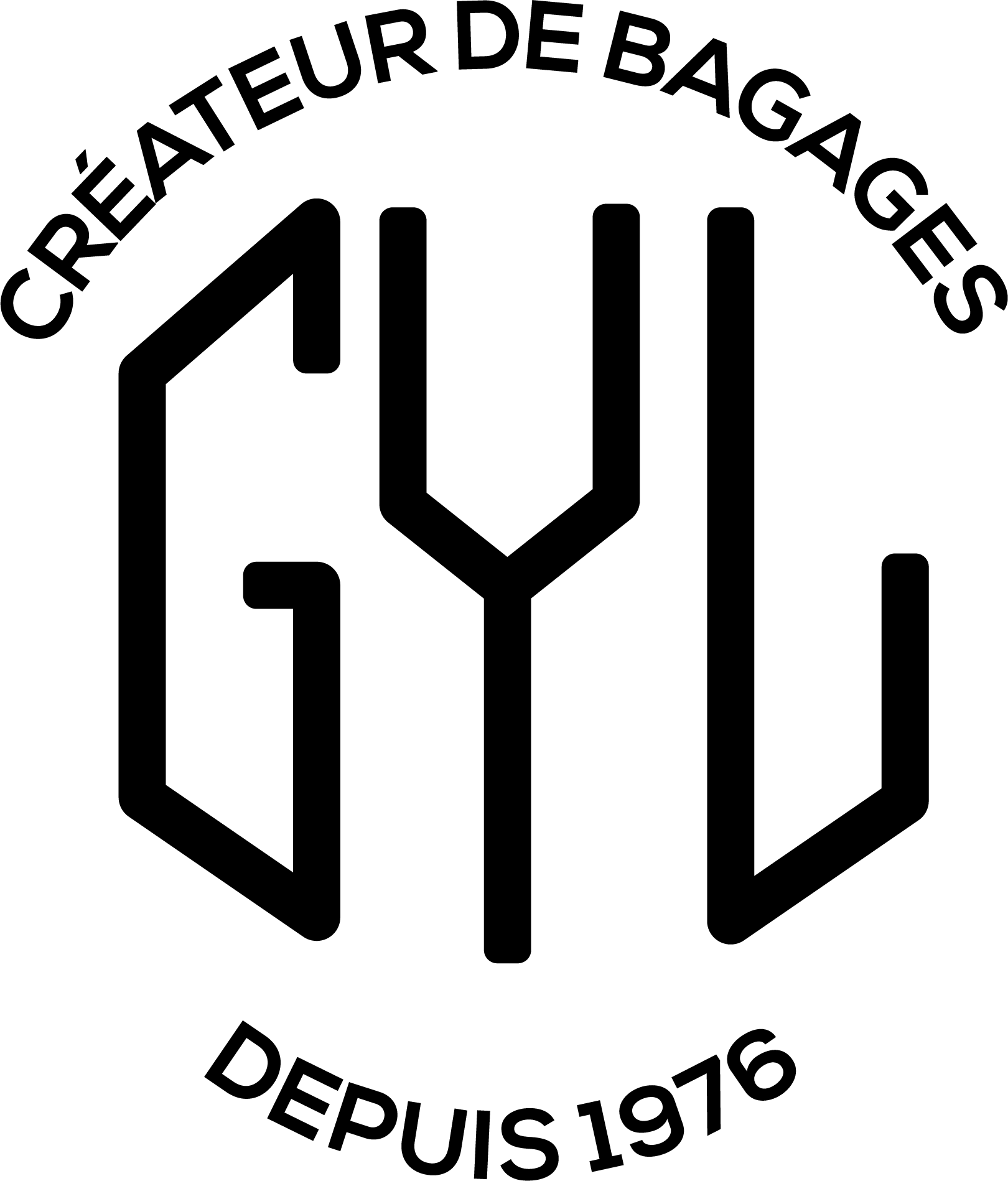Logo GYL noir, créateur de bagages depuis 1976