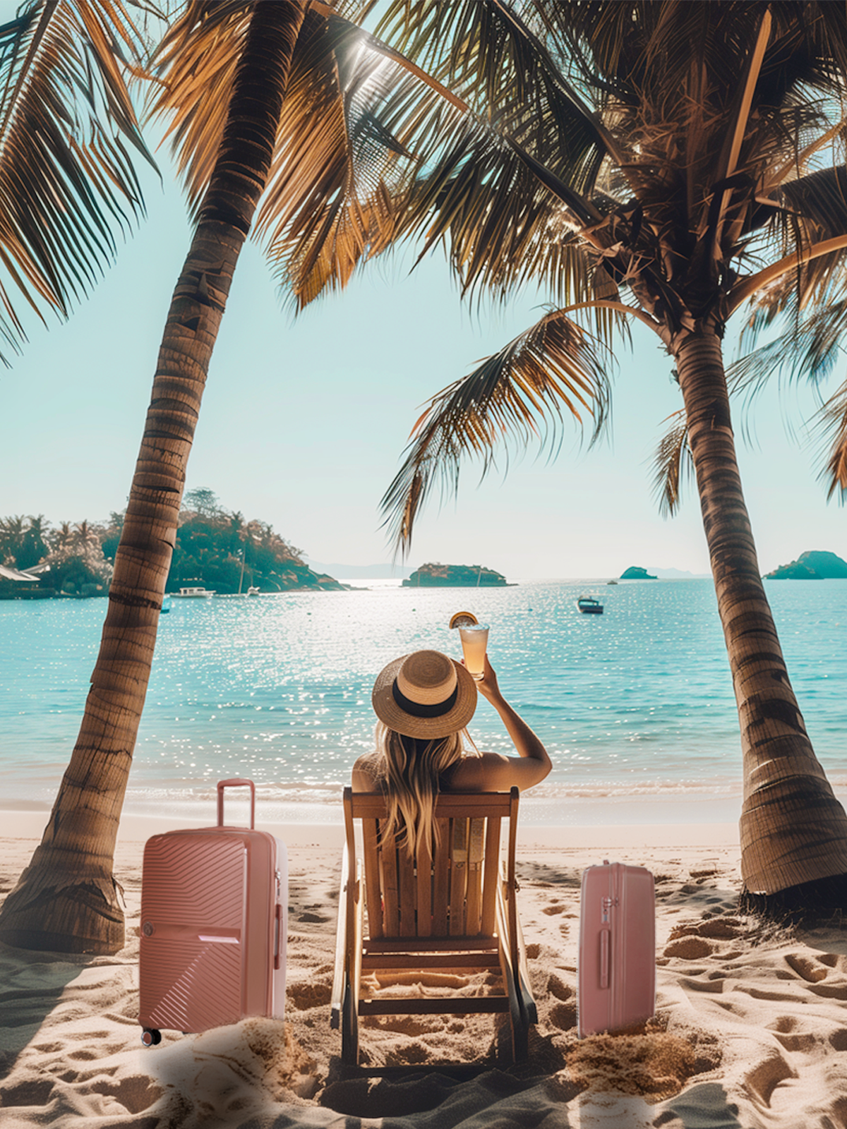 bannière femme plage garantie à vie international valise cabine grande taille - gyl bag paris