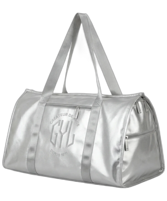 sac de voyage pliant argent GYL vue trois quarts 55 cm