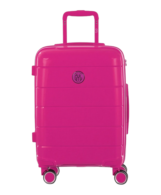 Valise cabine Citadine GYL fuchsia vue de face avec logo