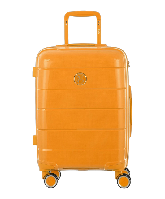Valise cabine Citadine GYL jaune fonce vue de face avec logo