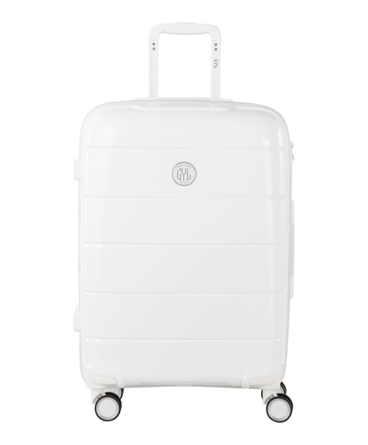 Valise Citadine en polypropylene semaine 65 cm coloris blanc face avant avec logo GYL