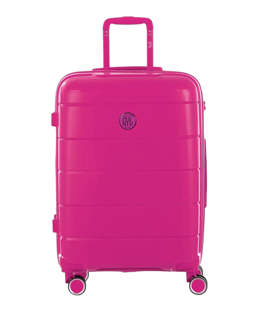 Valise moyenne Citadine GYL fuchsia vue de face avec logo