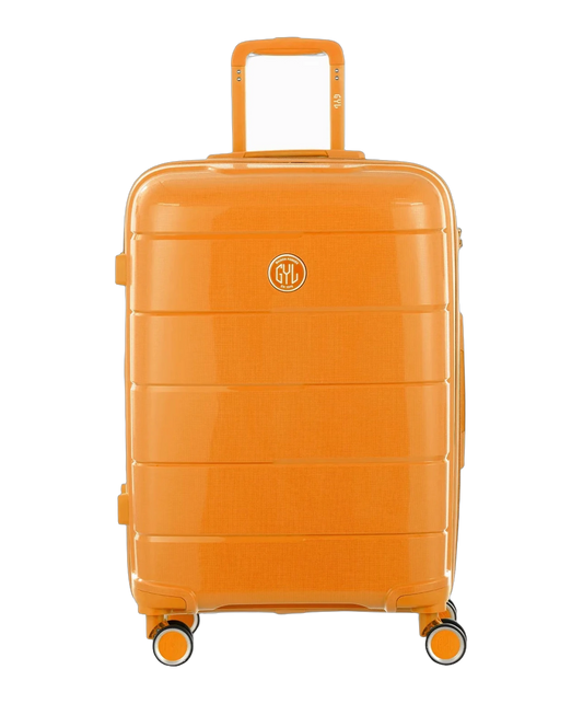 Valise moyenne Citadine GYL jaune fonce vue de face avec logo