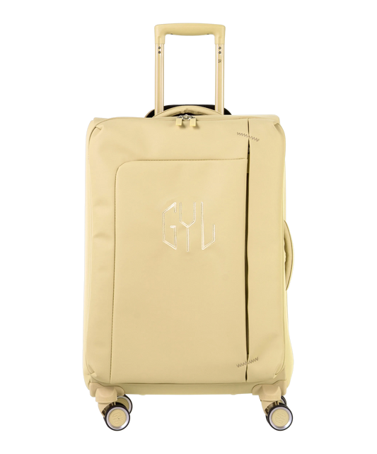Valise Evasion GYL souple semaine 65 cm coloris champagne vue de face avec logo GYL