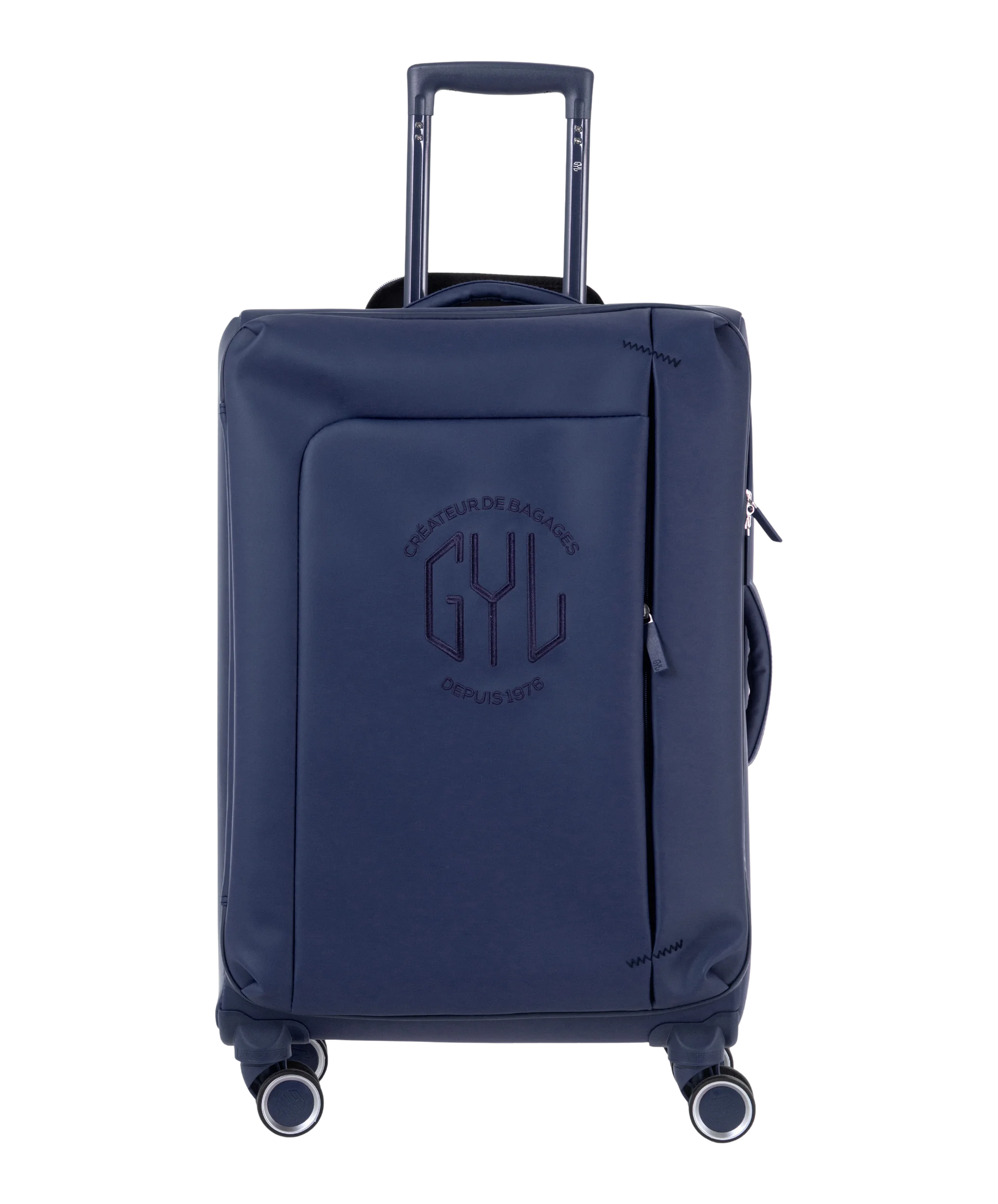 Valise Evasion GYL souple semaine 65 cm coloris marine vue de face avec logo GYL