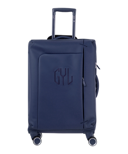 Valise Evasion GYL souple semaine 65 cm coloris marine vue de face avec logo GYL