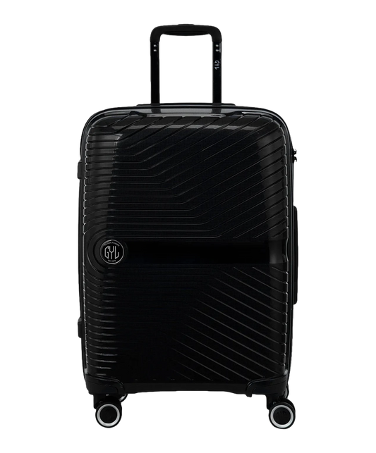 Valise moyenne Signature GYL noir vue de face avec logo
