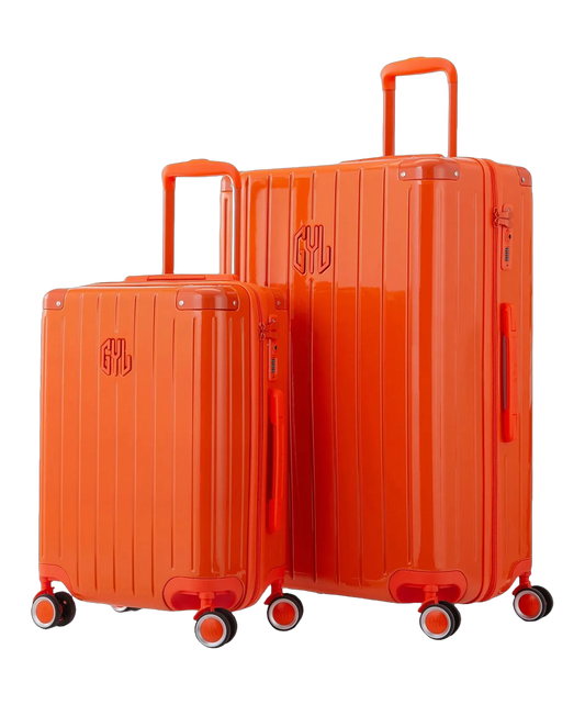 Set de 2 valises rigides Intemporelle orange fonce vue trois quarts GYL