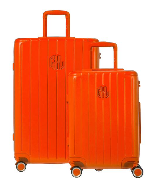 Set de 2 valises rigides Intemporelle orange cabine et semaine face avant GYL