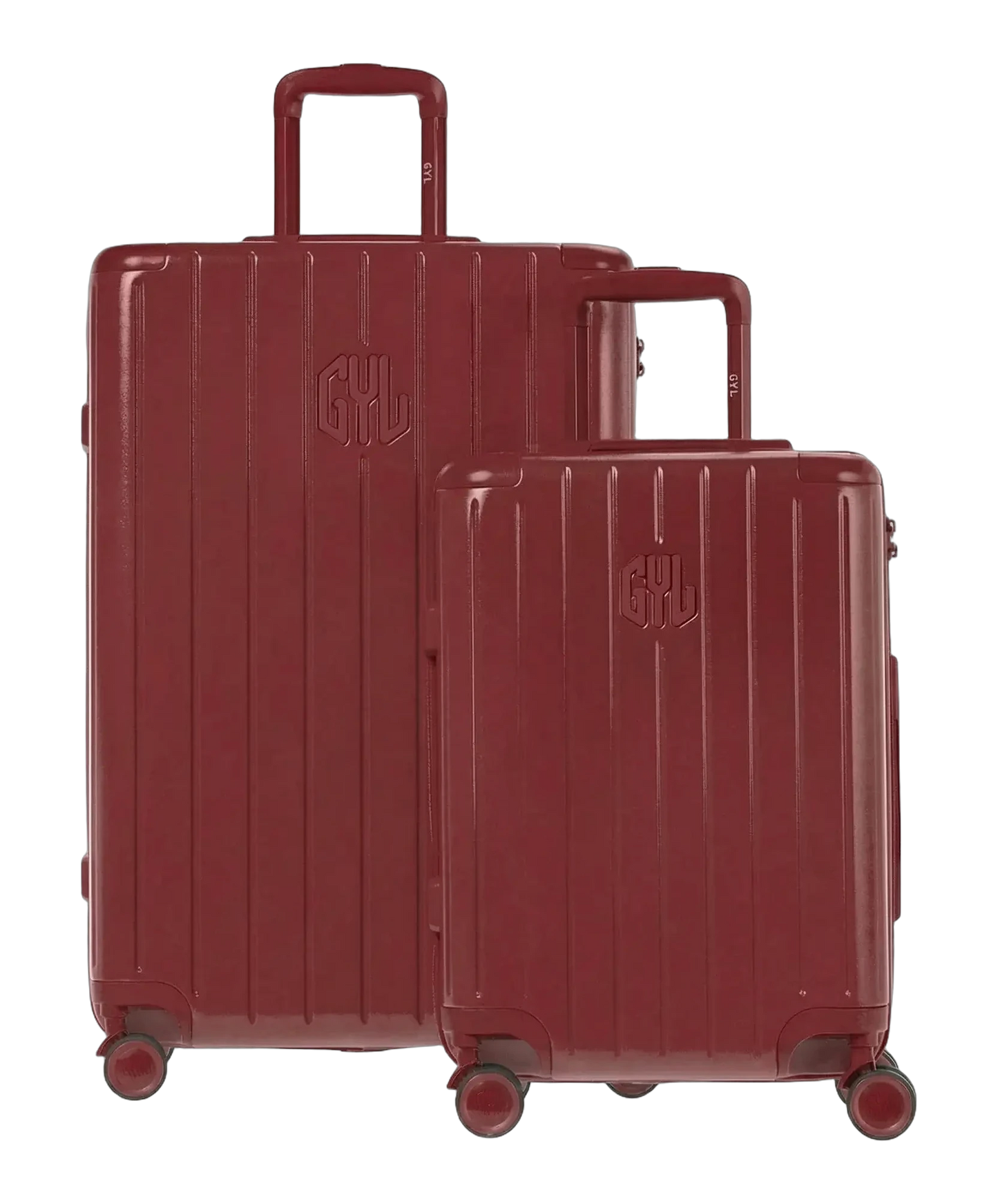 Set de 2 valises rigides Intemporelle rouge fonce cabine et semaine face avant GYL