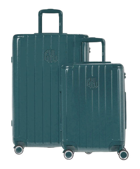 Set de 2 valises rigides Intemporelle vert sapin cabine et semaine face avant GYL