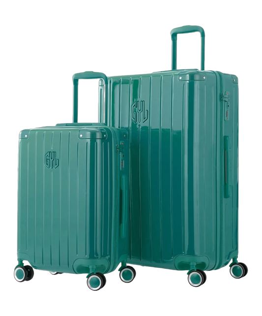 Set de 2 valises rigides Intemporelle vert pomme vue trois quarts GYL