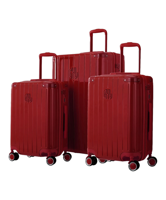 Set de 3 valises rigides Intemporelle rouge fonce cabine semaine et soute face avant GYL