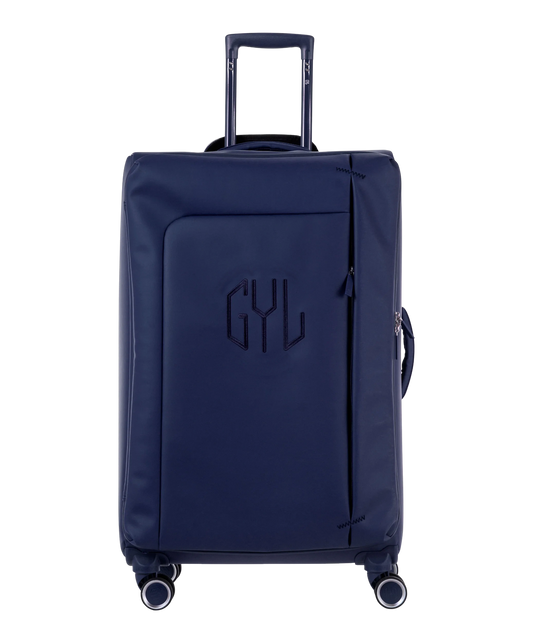 Valise Evasion GYL souple soute 75 cm coloris marine vue de face avec logo GYL