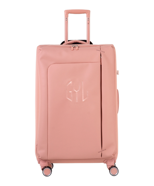 Valise Evasion GYL souple soute 75 cm coloris rose-gold vue de face avec logo GYL