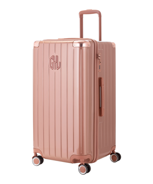 Valise Trunk L Intemporelle GYL en polycarbonate 71 cm coloris rose gold vue trois quarts avant