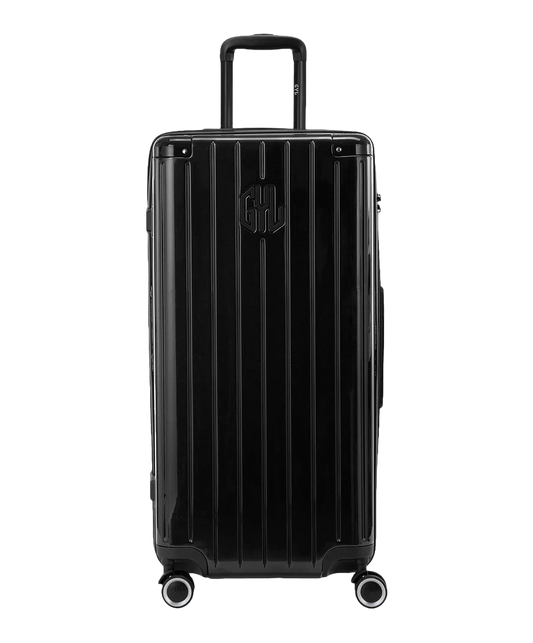 Valise trunk GYL taille XL noir polycarbonate vue de face avec logo