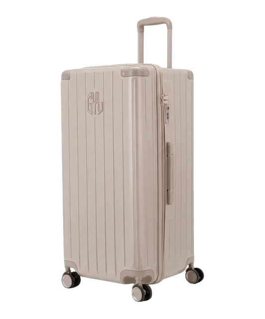 Valise trunk GYL taille XL nude vue trois quarts polycarbonate rigide