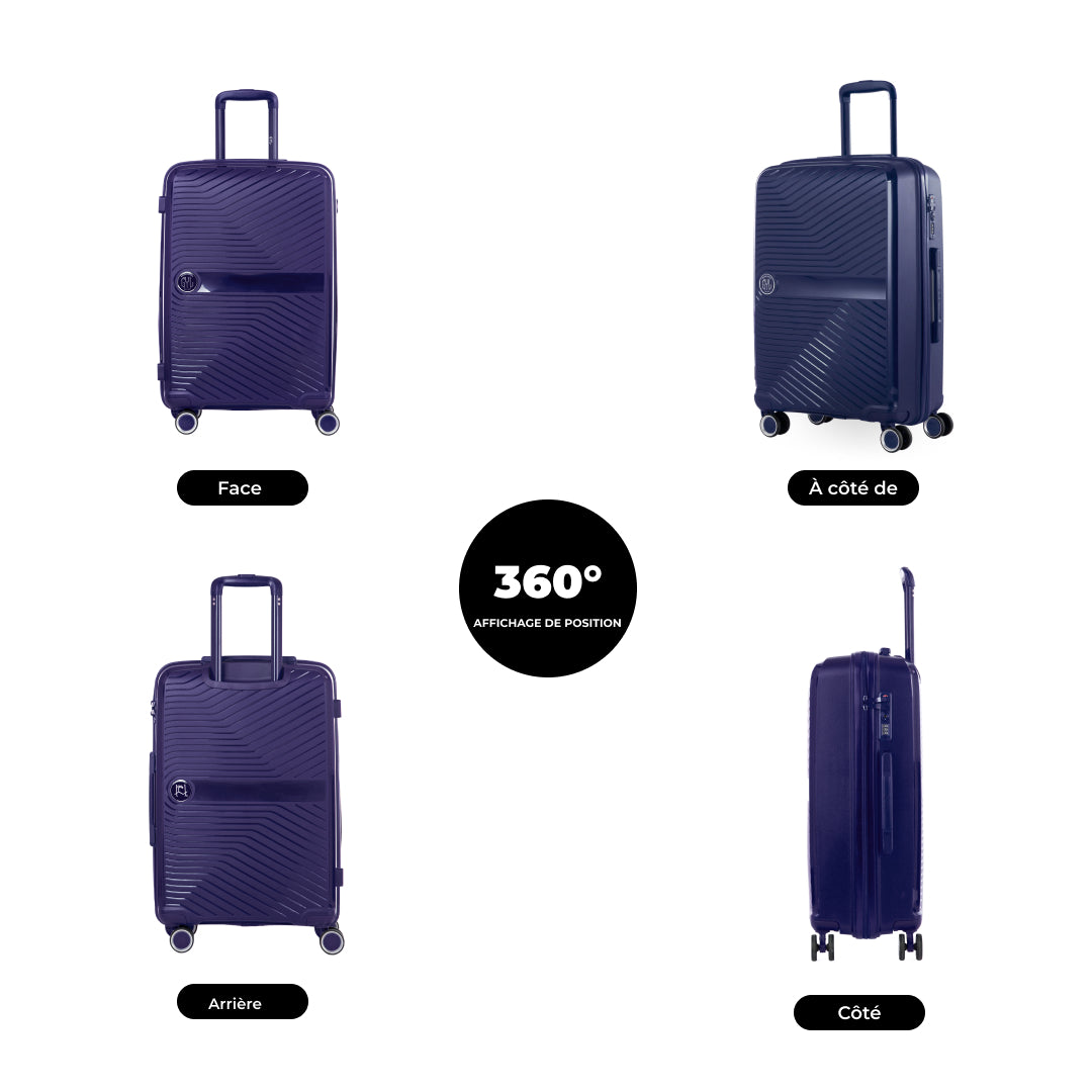 SET DE 3 VALISES RIGIDES Navy PP5 (TAILLES S, M, L)