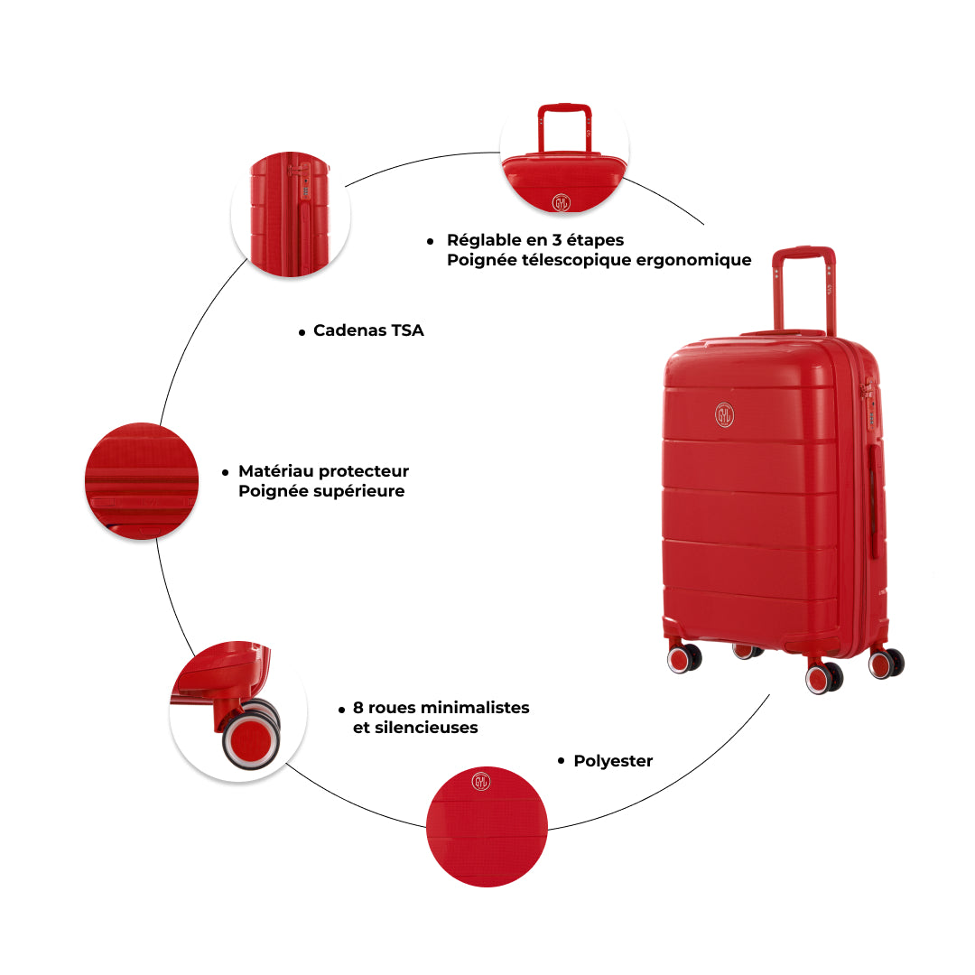 VALISE RIGIDE RED CH3 GRANDE (TAILLE L)