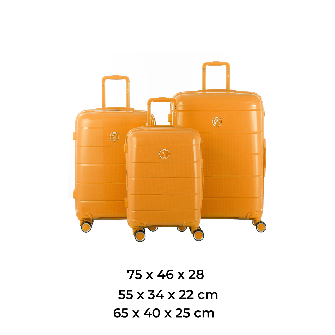 SET DE 3 VALISES RIGIDES DARK YELLOW CH3 (TAILLES S, M, L)