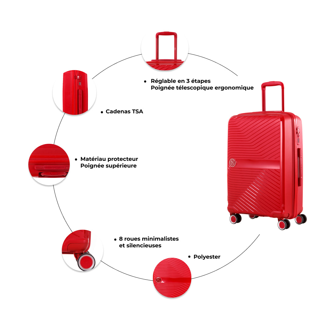 VALISE RIGIDE RED PP5 GRANDE (TAILLE L)