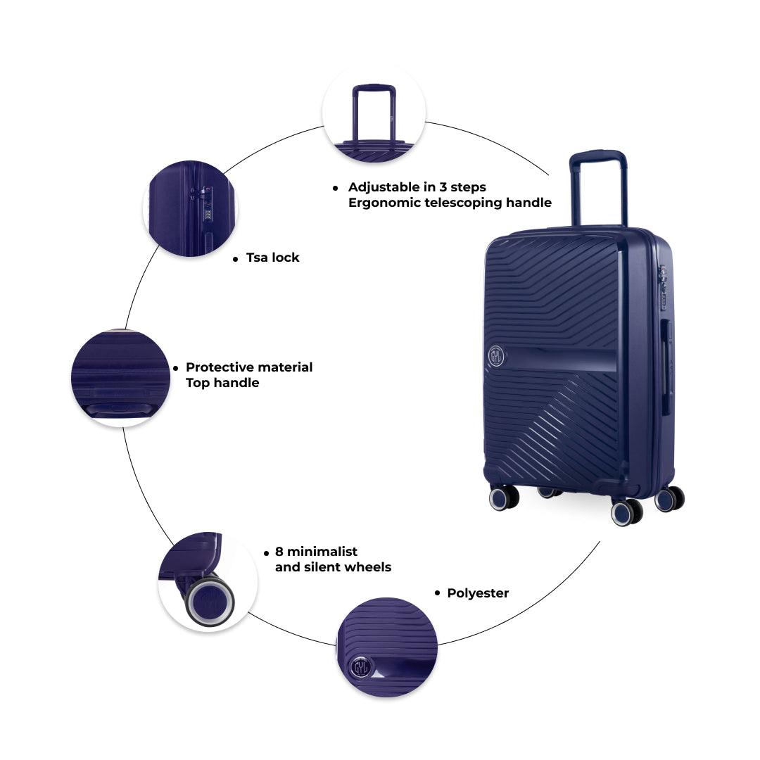 VALISE RIGIDE NAVY PP5 CABINE (TAILLE S)