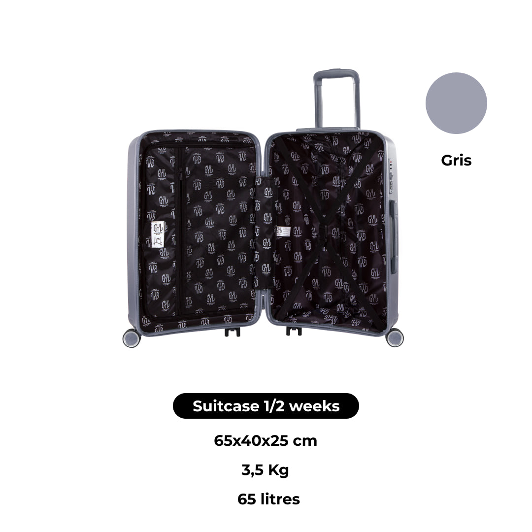 KIT DE 2 SOLO : VALISES RIGIDES SILVER CH3(TAILLE M,L)