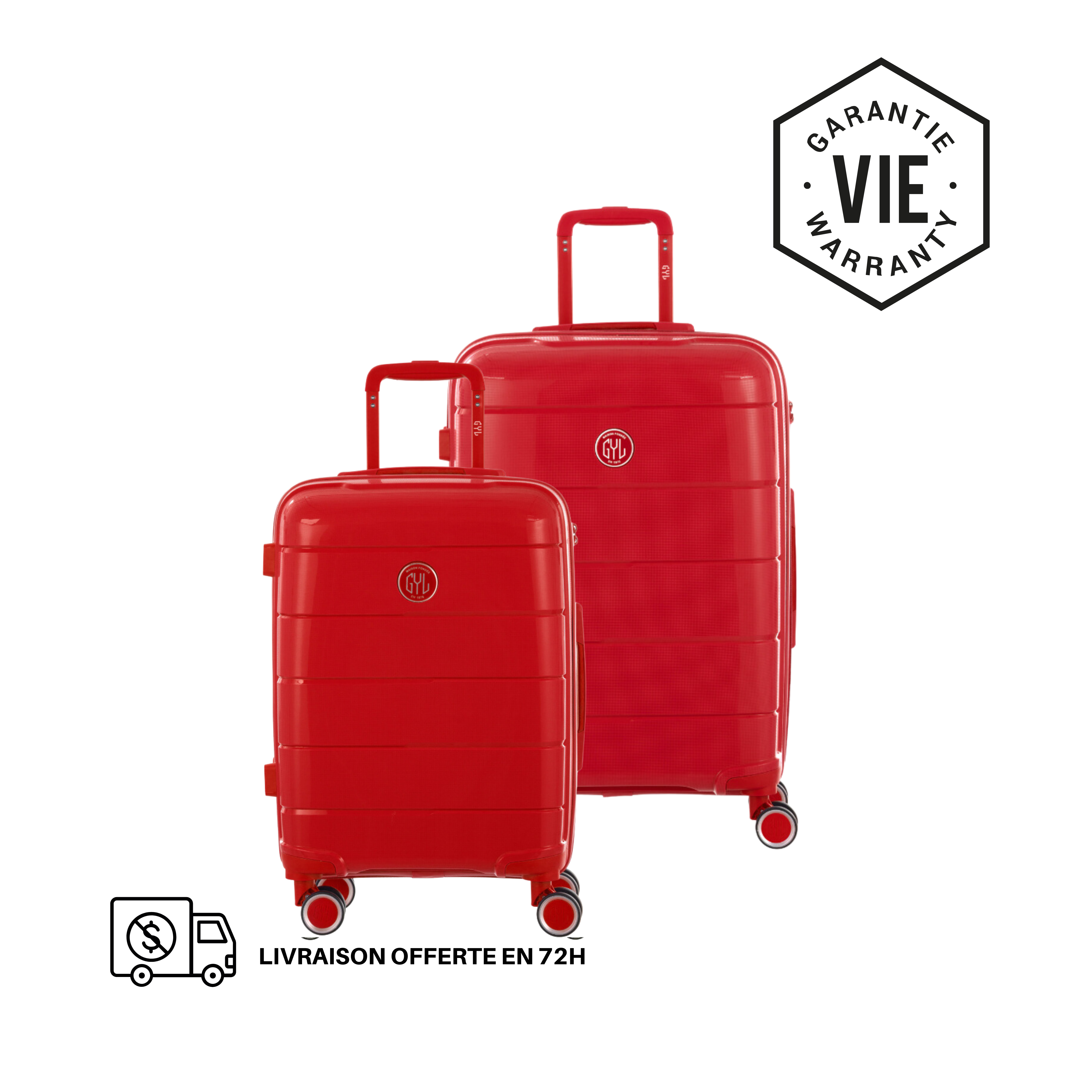 KIT DE 2 SOLO : VALISES RIGIDES RED CH3(TAILLE M,L)