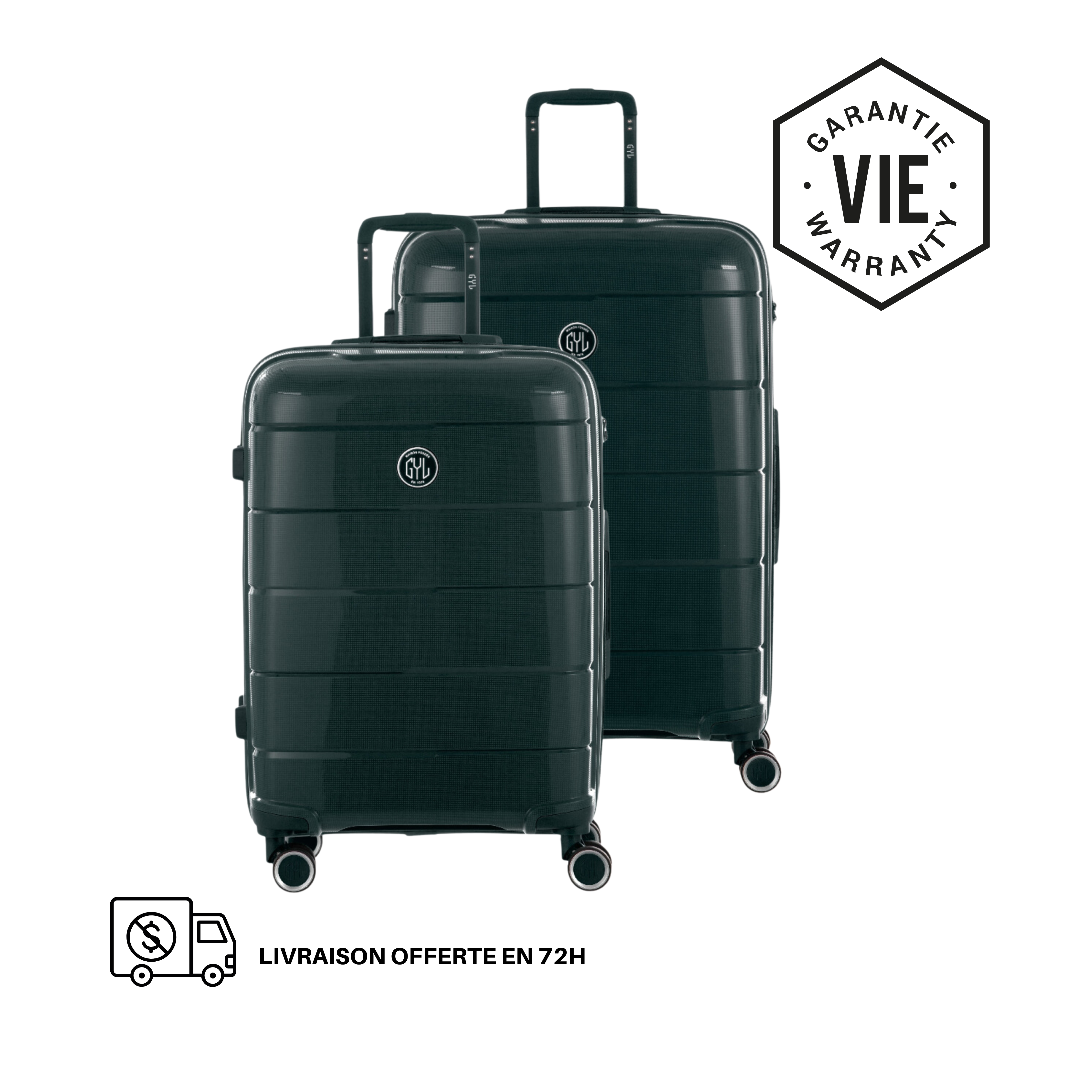 KIT DE 2 SOLO : VALISES RIGIDES SAPIN CH3(TAILLE M,L)