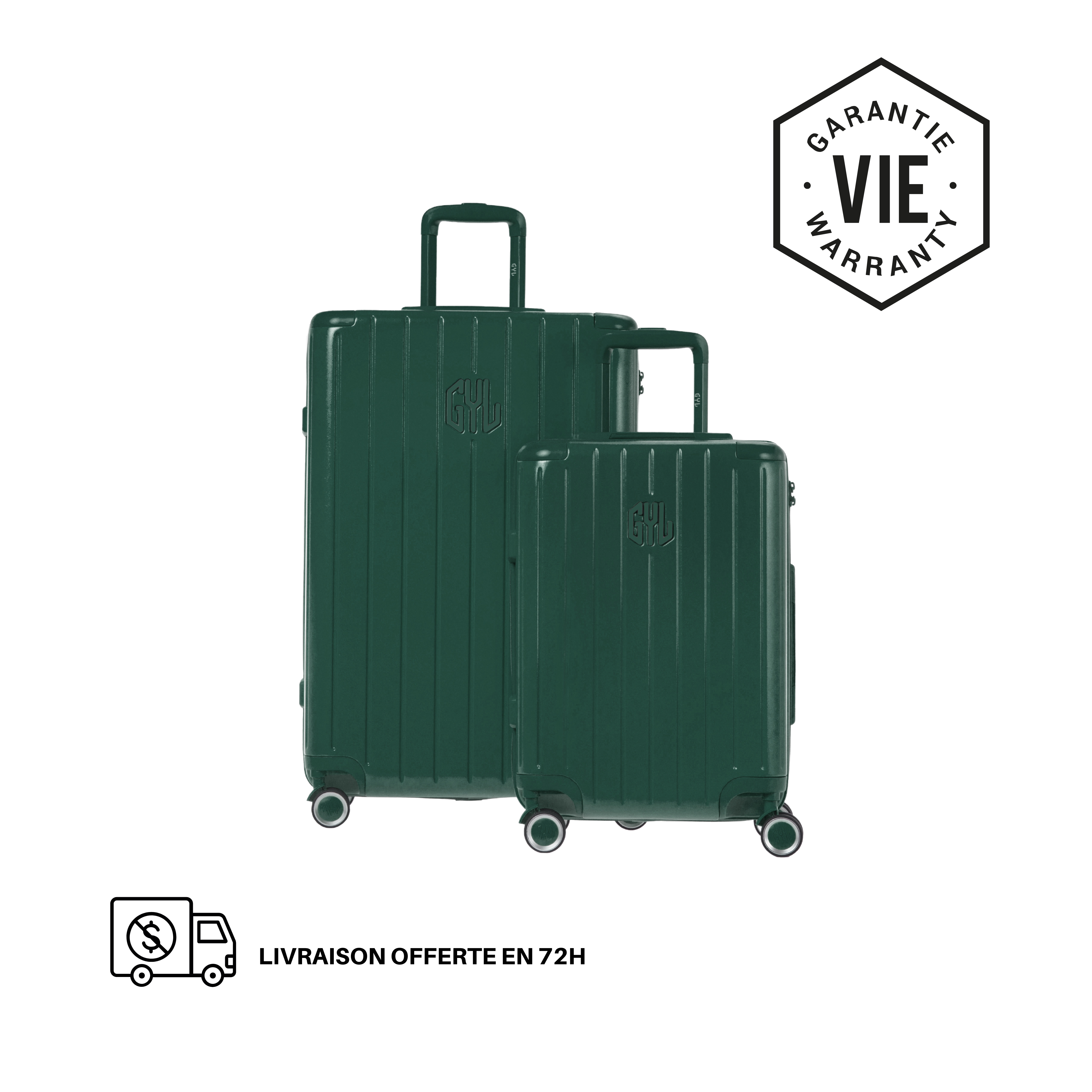 SET DE 2: VALISES RIGIDES SAPIN FE204 (TAILLE S,M)