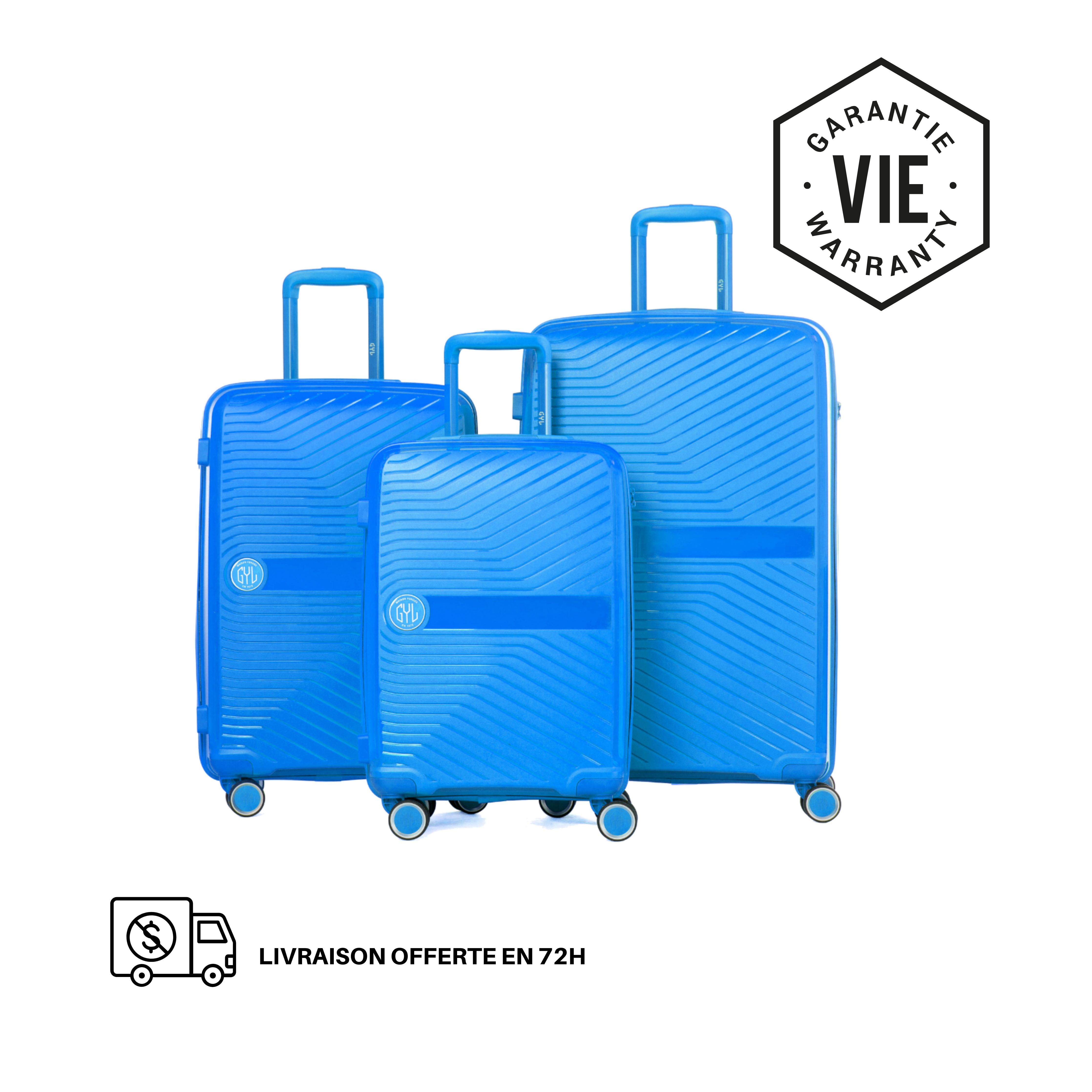 SET DE 3 VALISES RIGIDES Blue PP5 (TAILLES S, M, L)