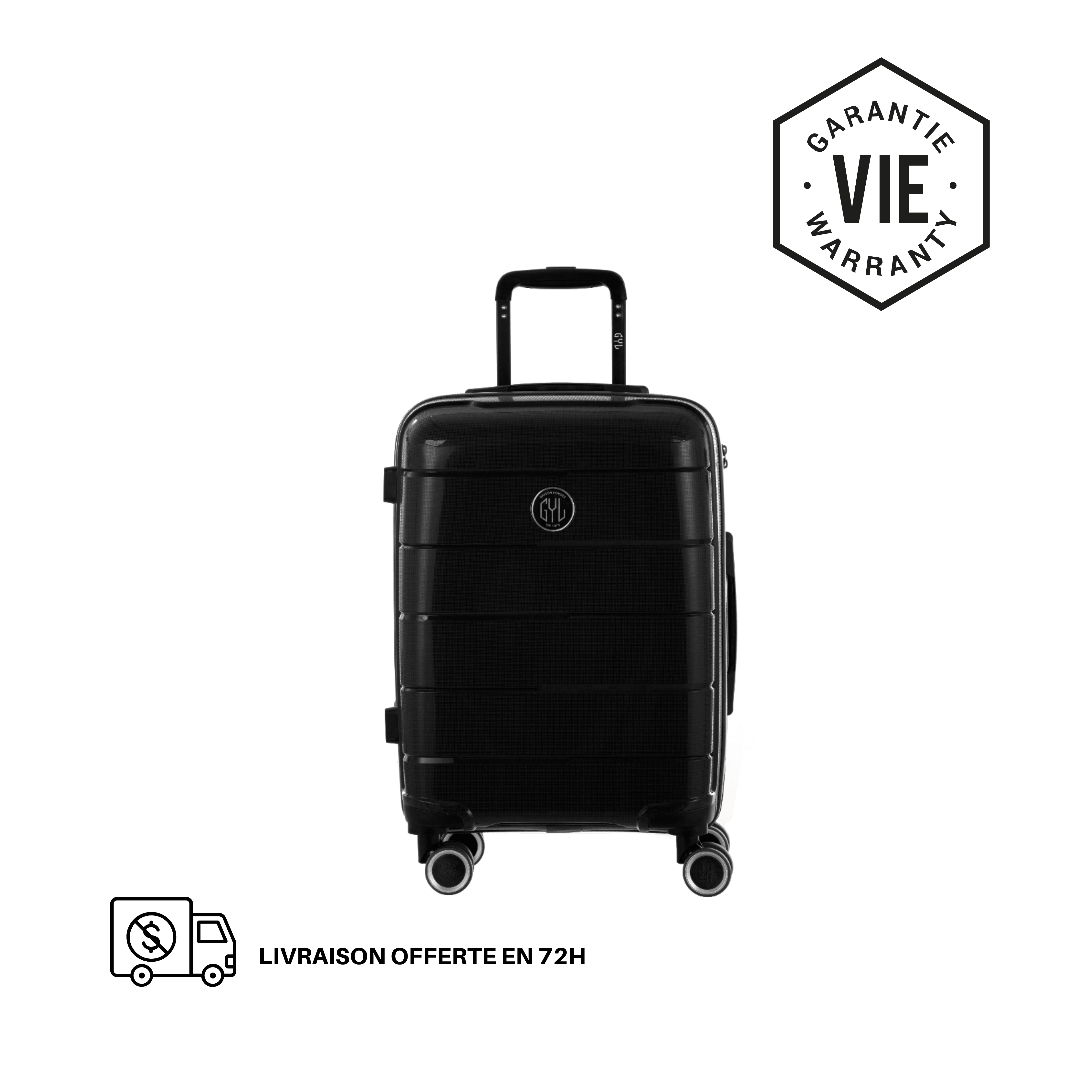 VALISE RIGIDE BLACK CH3 CABINE (TAILLE S)