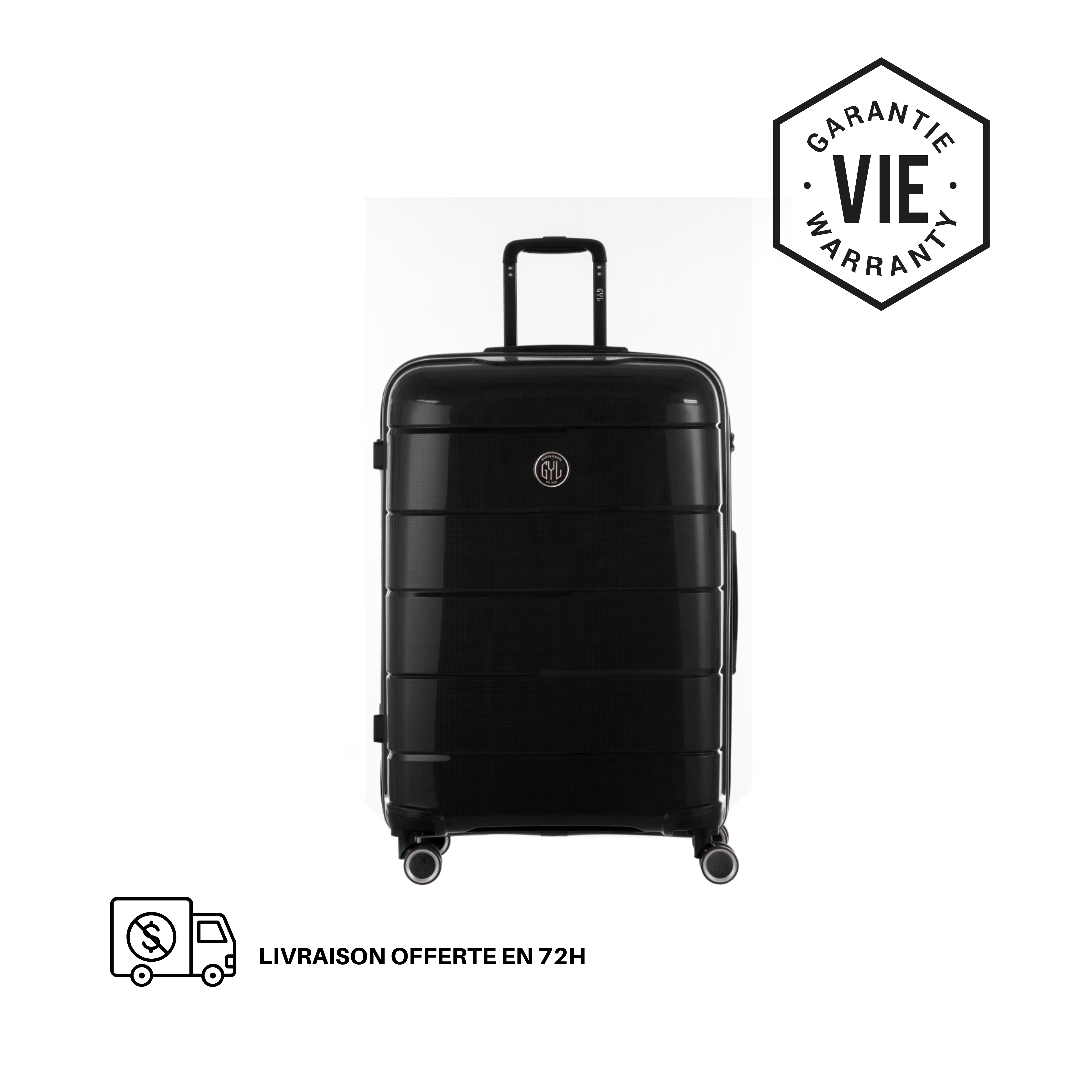 VALISE RIGIDE BLACK CH3 GRANDE (TAILLE L)