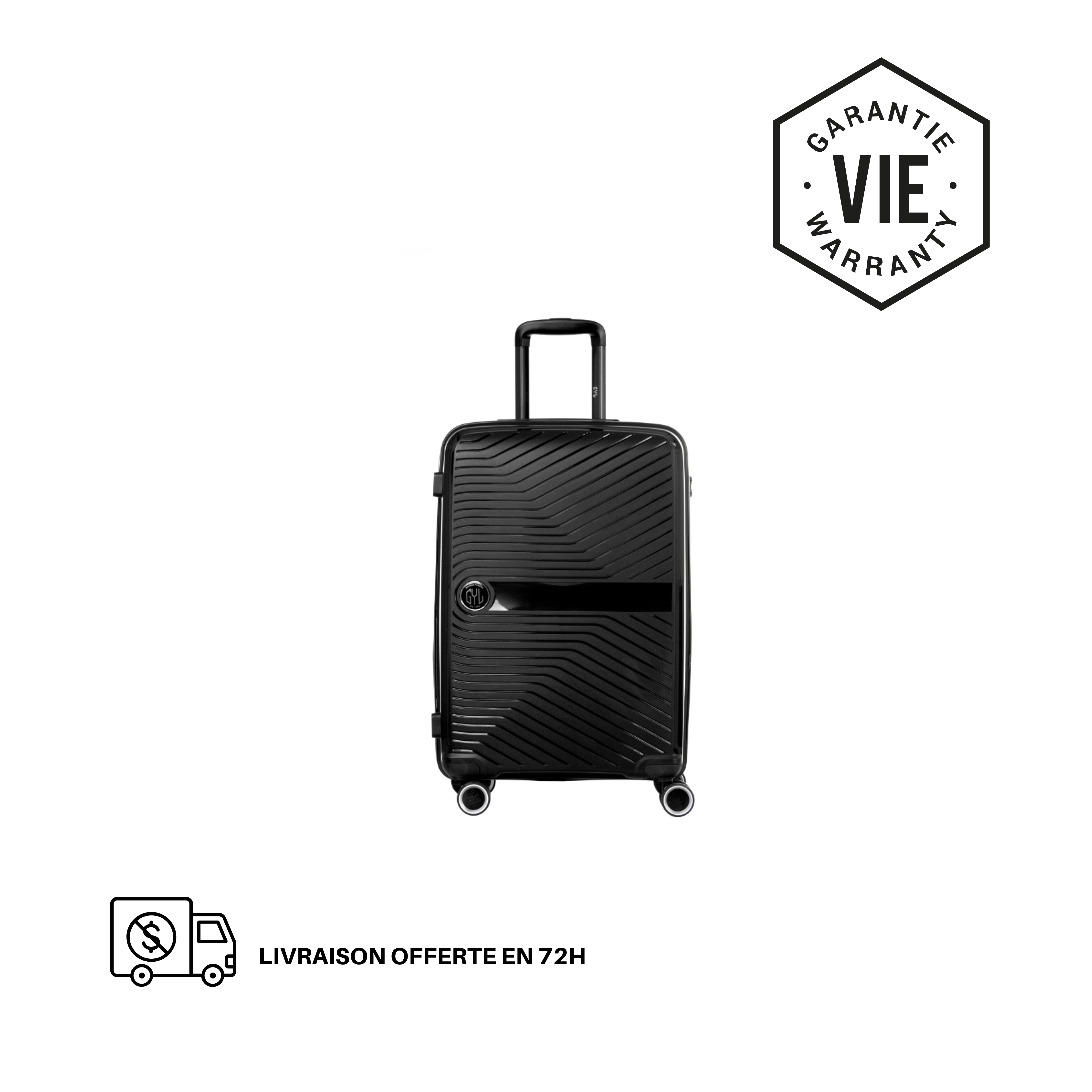 VALISE RIGIDE BLACK PP5 MOYENNE (TAILLE M)