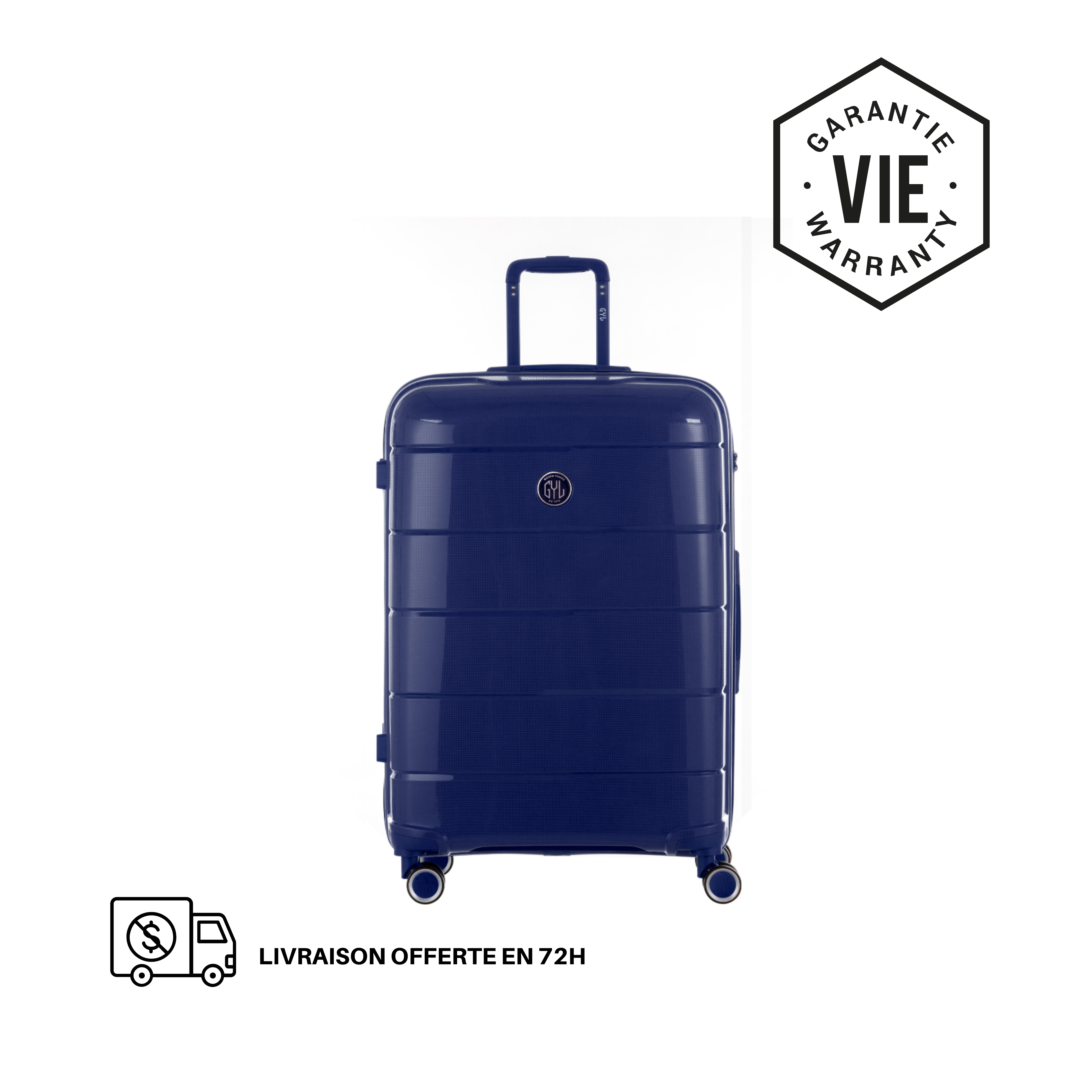 VALISE RIGIDE BLUE CH3 GRANDE (TAILLE L)