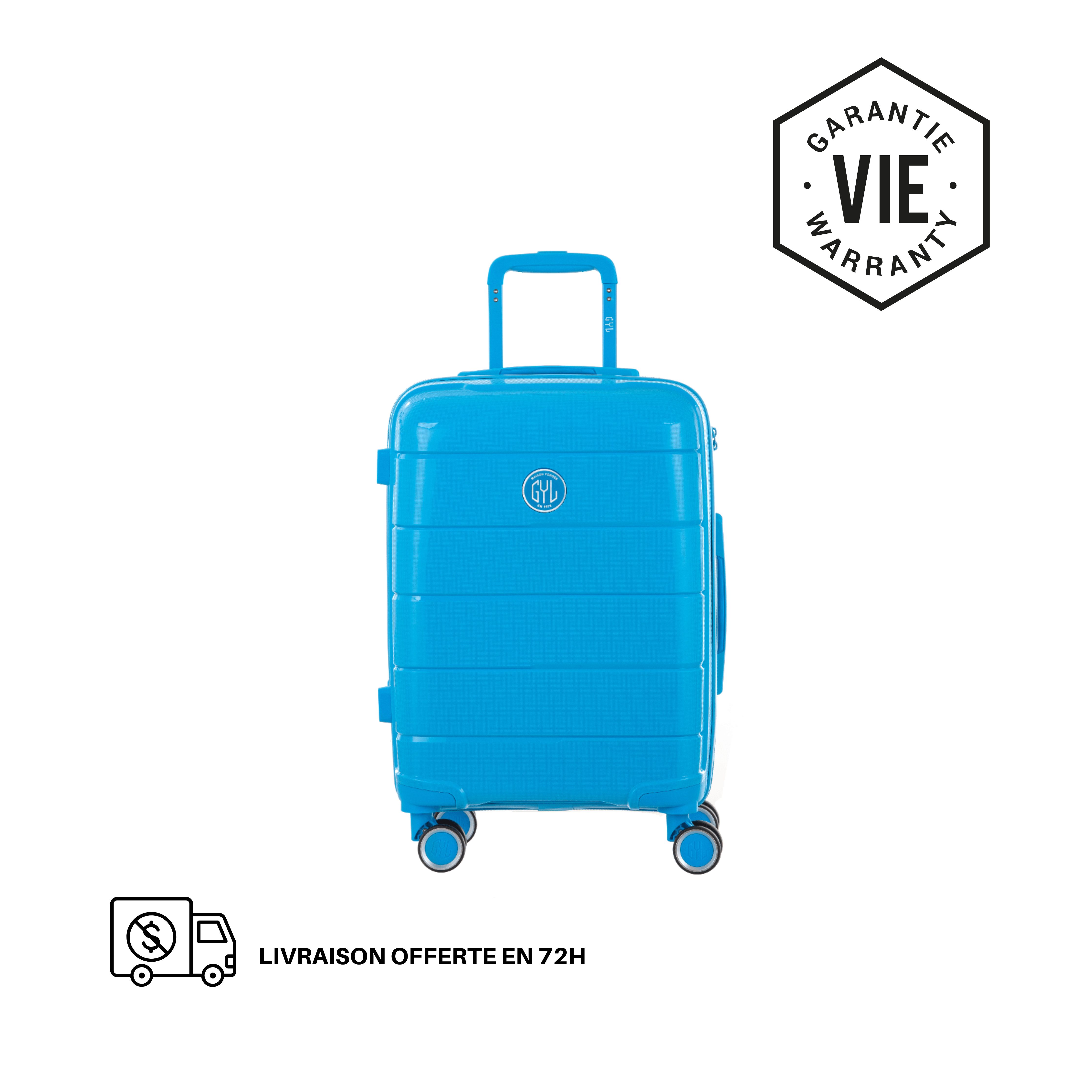 VALISE RIGIDE BLUE LIGHT CH3 CABINE (TAILLE S)