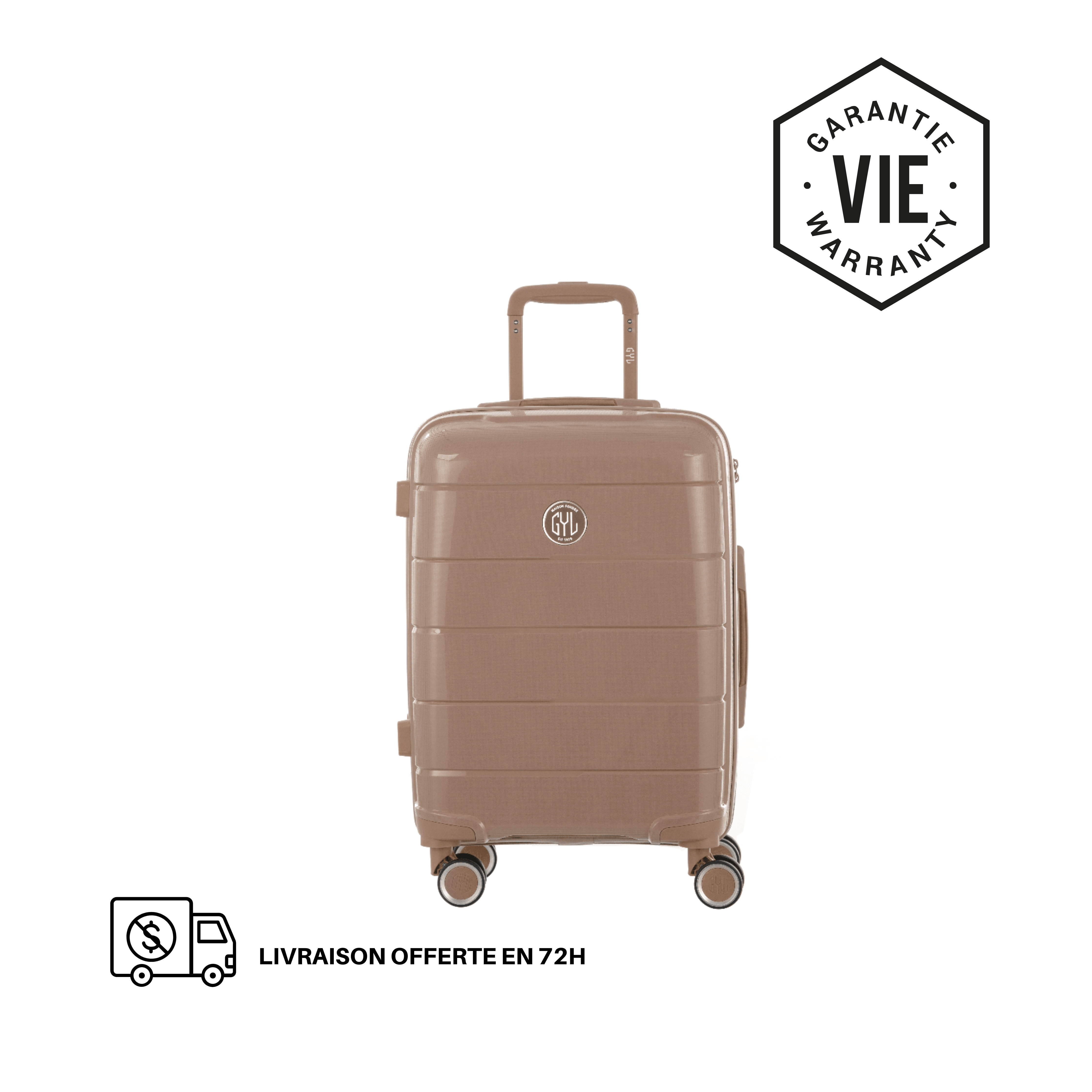 VALISE RIGIDE CHAMPAGNE CH3 CABINE (TAILLE S)