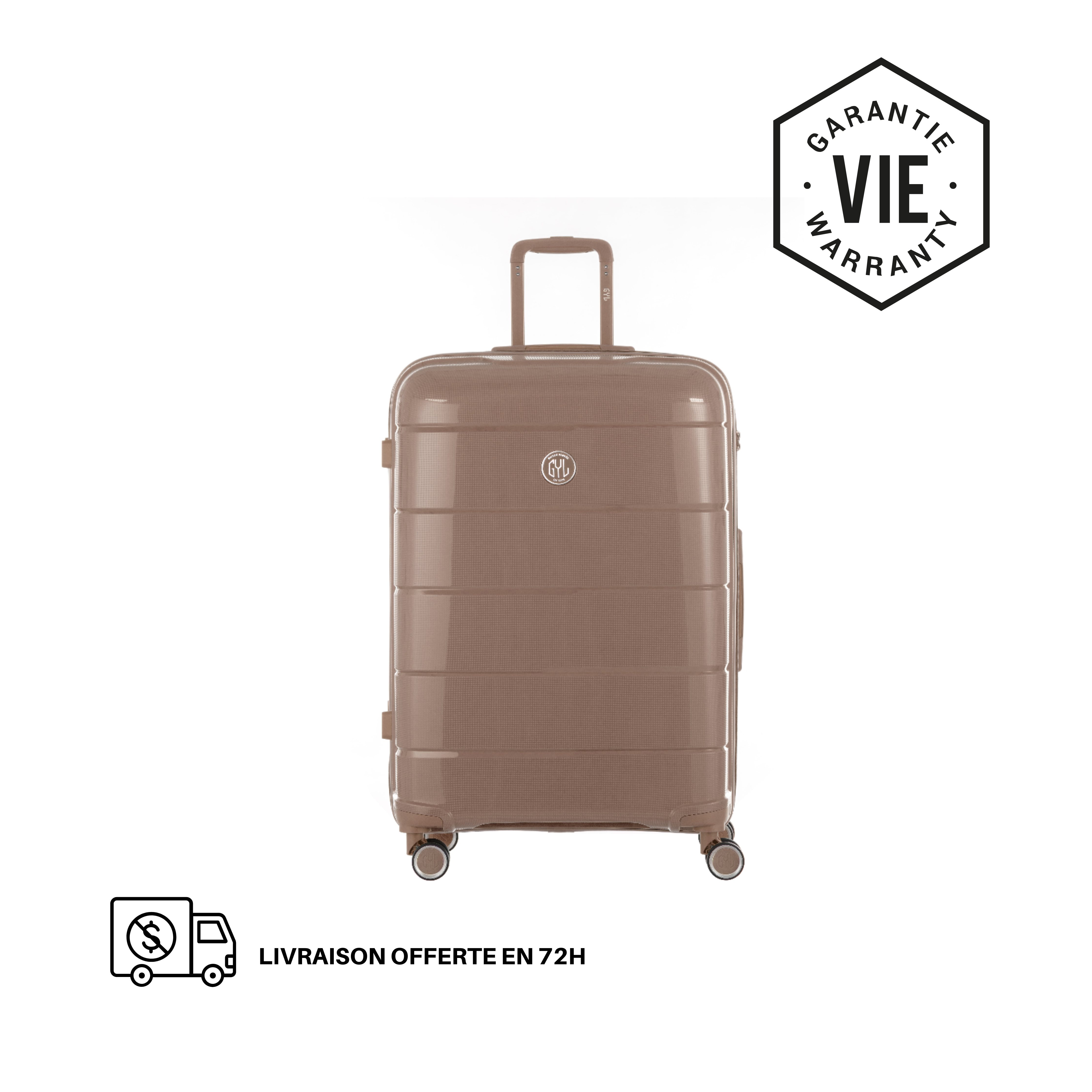 VALISE RIGIDE CHAMPAGNE CH3 CABINE (TAILLE S)