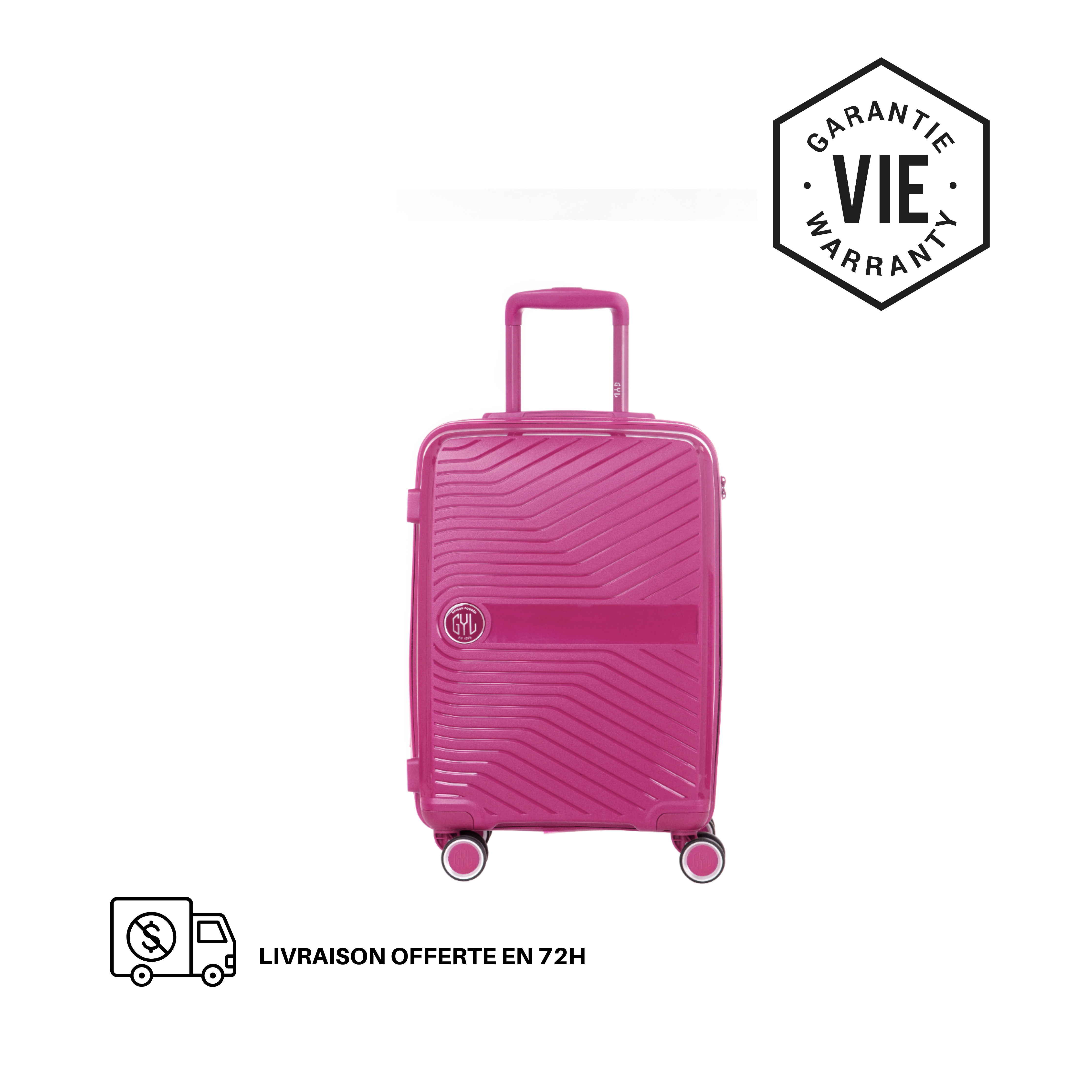 VALISE RIGIDE FUCHSIA PP5 CABINE (TAILLE S)