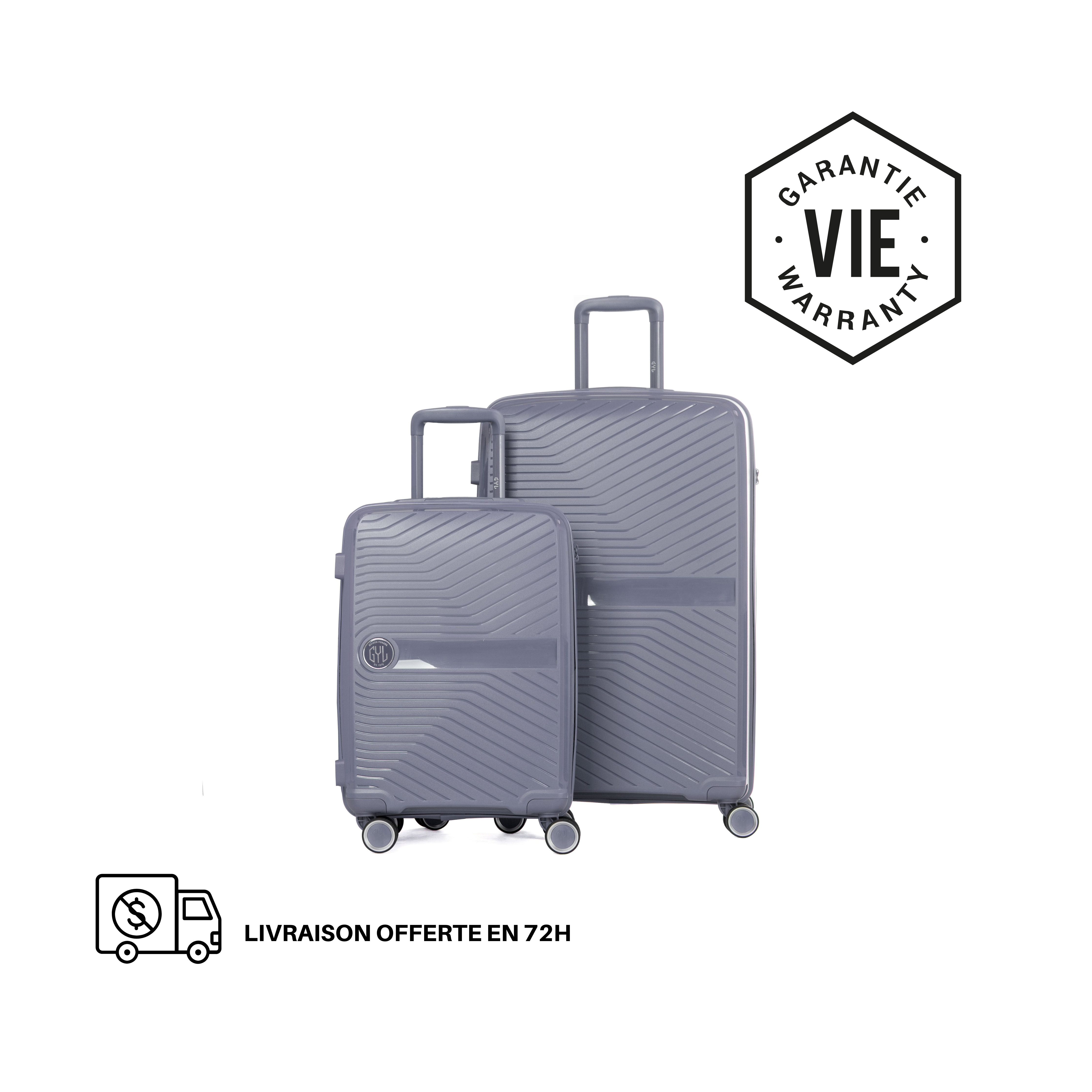 SET DE 2 VALISES RIGIDES SILVER PP5(TAILLE M,L)