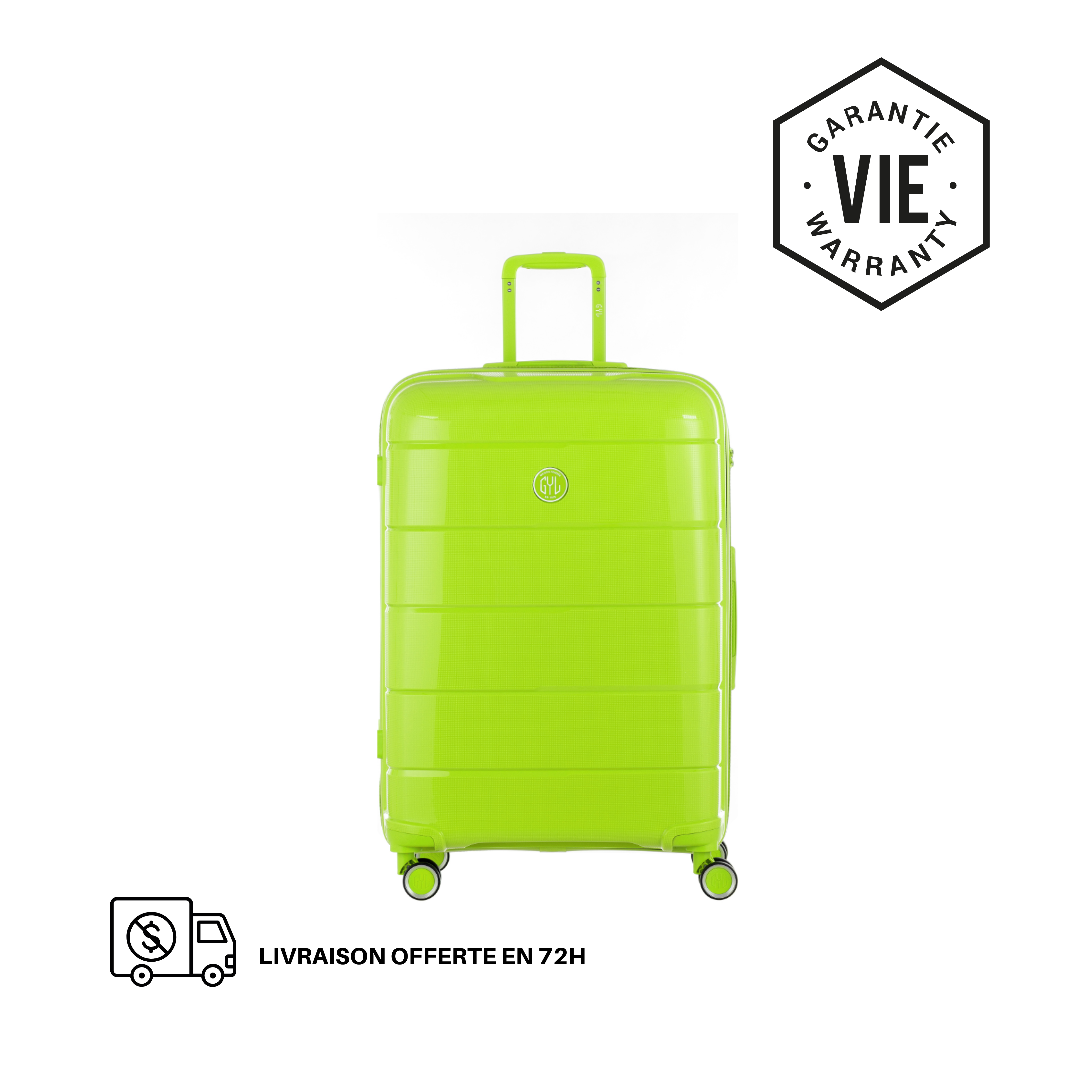 VALISE RIGIDE LIME CH3 GRANDE (TAILLE L)