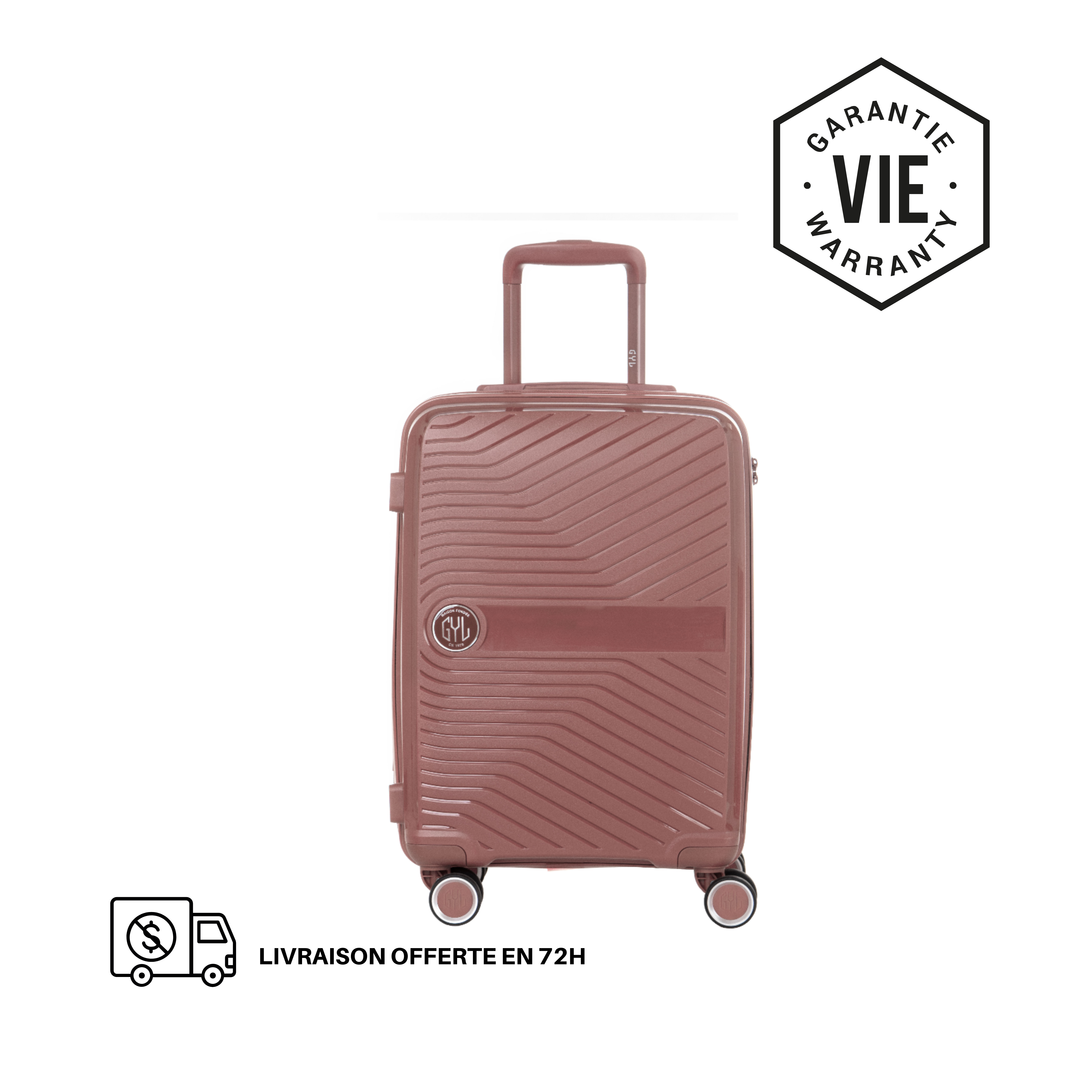 VALISE RIGIDE METAL CHAMPAGNE PP5 CABINE (TAILLE S)