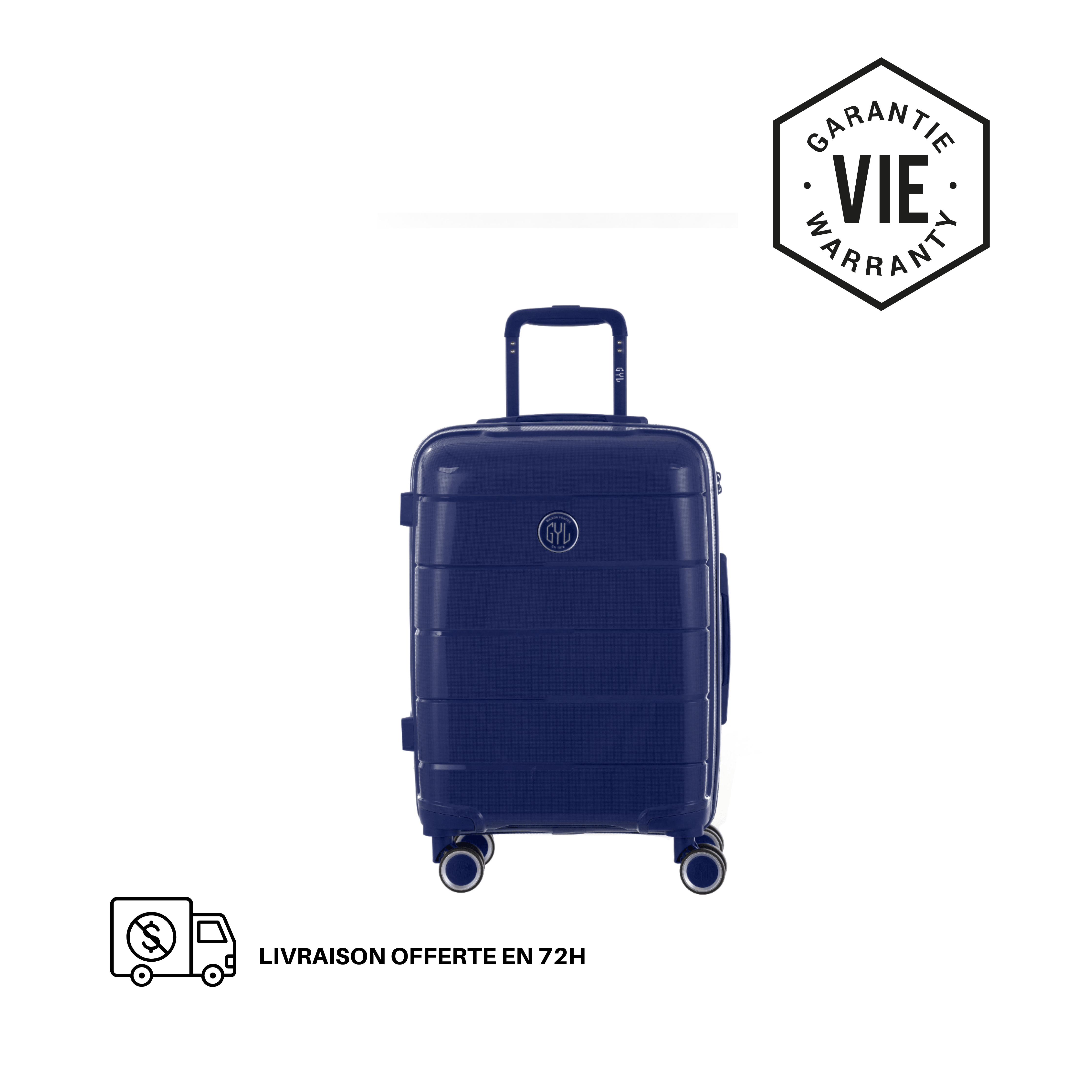 VALISE RIGIDE NAVY CH3 CABINE (TAILLE S)