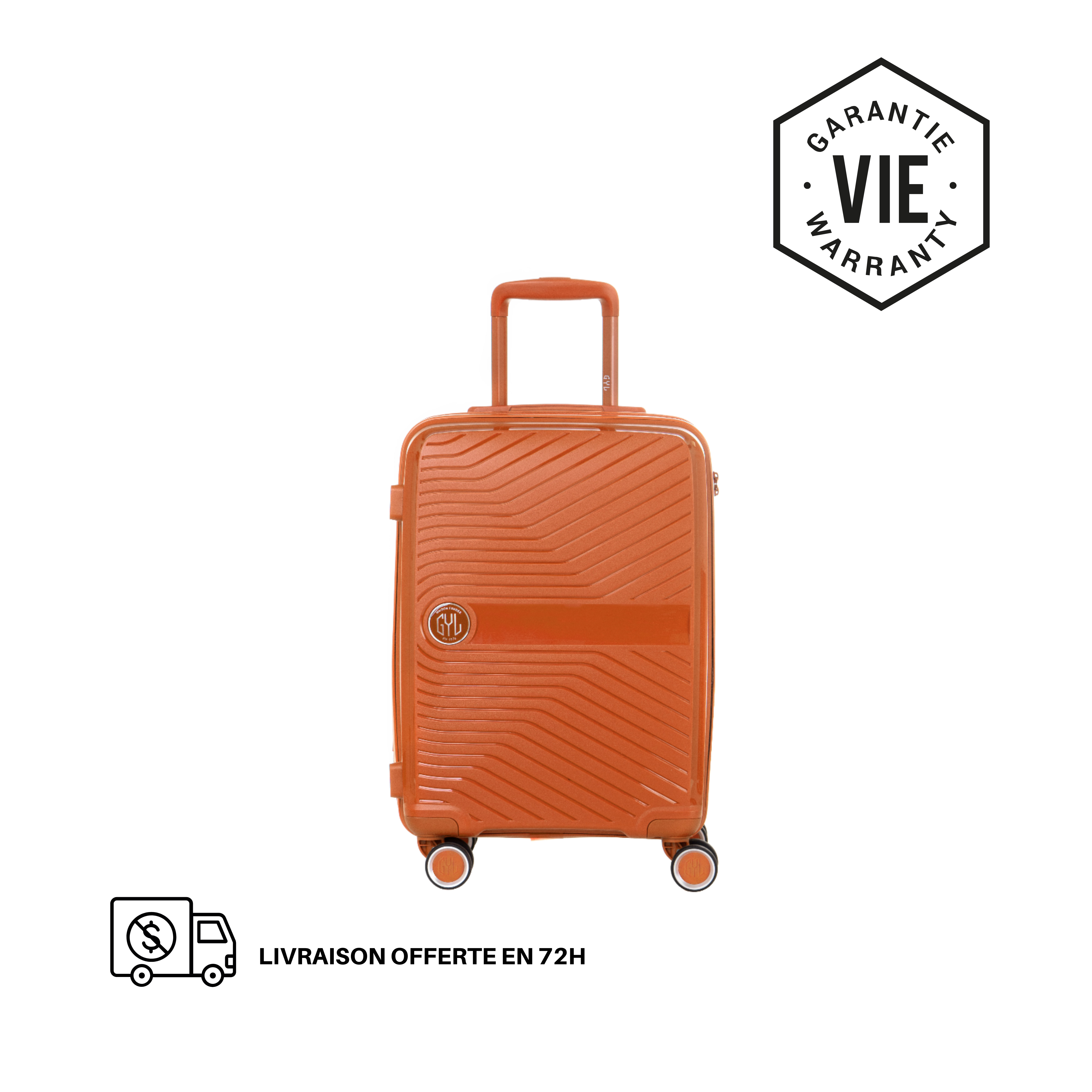 VALISE RIGIDE ORANGE PP5 MOYENNE (TAILLE M)