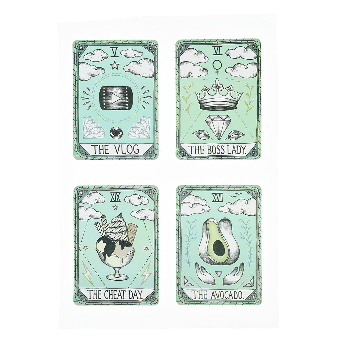 12 Stickers Cartes Tarots